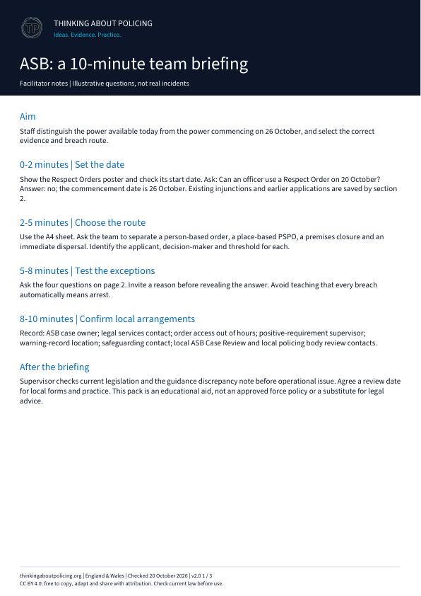 Preview of 10-minute team briefing