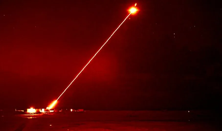 DragonFire laser trial at the Hebrides Range at night